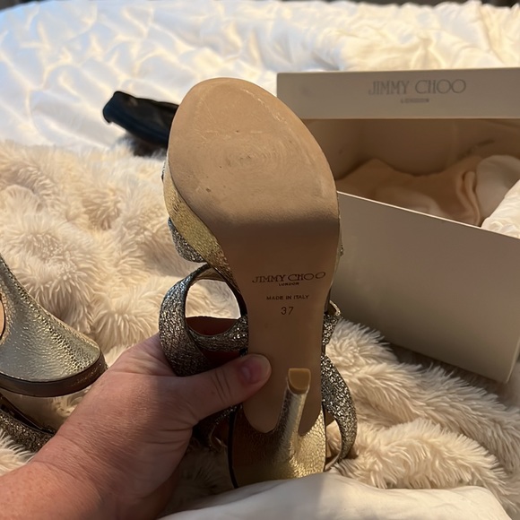 Jimmy Choo NWT Glitter Fab Platform Heels - Picture 7 of 9